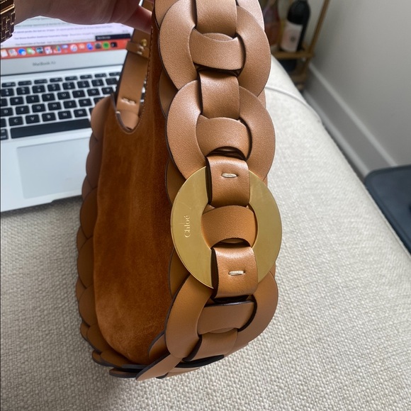 Chloe Small Darryl Braided Leather/Suede Bag - Picture 3 of 4